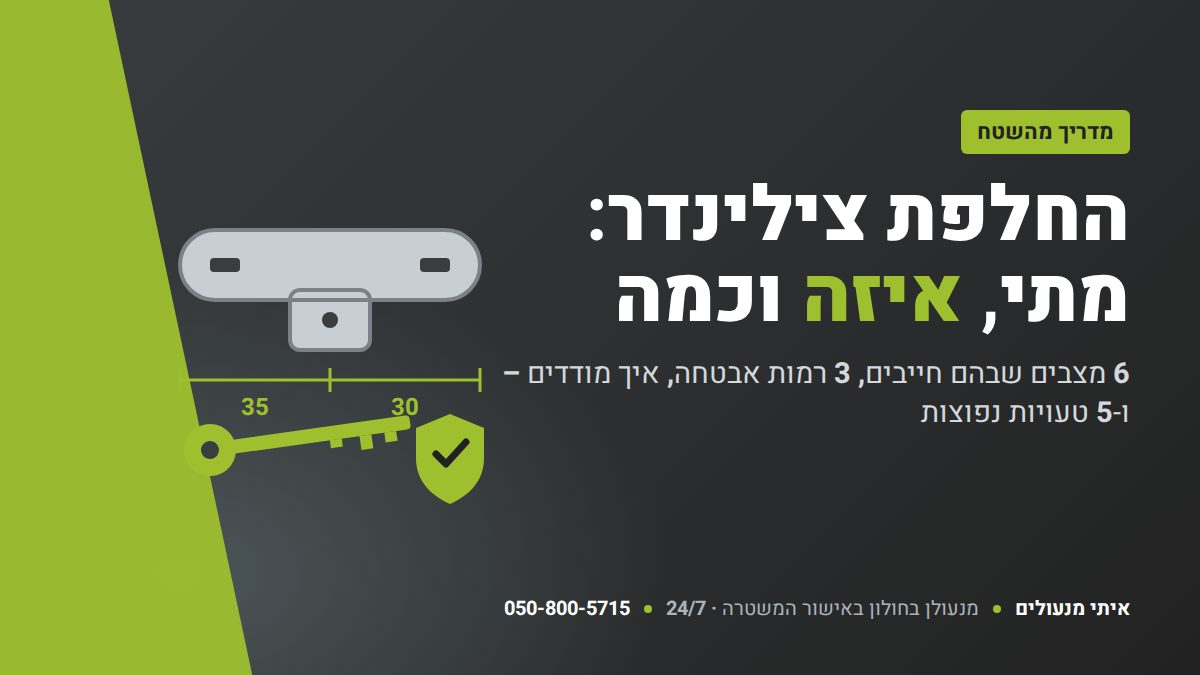 החלפת צילינדר: מתי, איזה וכמה – איתי מנעולים חולון